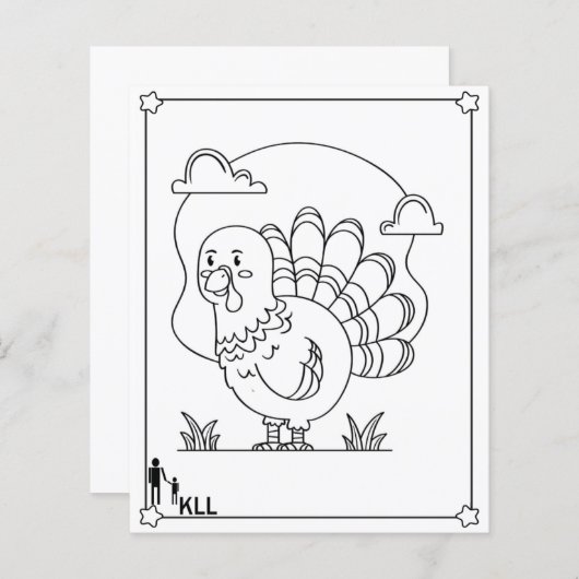Wandering turkey coloring pages (Voorkant / Achterkant)