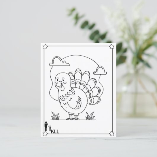 Wandering turkey coloring pages (Staand voorkant)