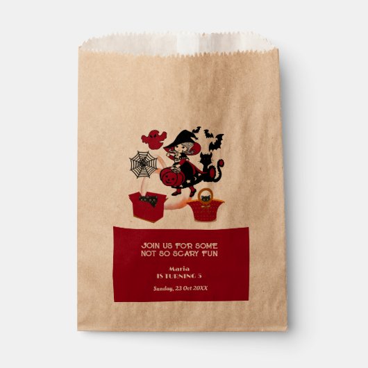 Wandering Witch Halloween Spider Web Kids Verjaard Bedankzakje (Voorkant)