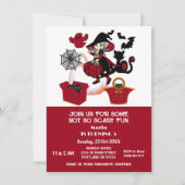 Wandering Witch Halloween Spider Web Kids Verjaard Kaart (Voorkant)