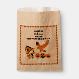 Wandering Witch Raven Halloween Pumpkins Verjaarda Bedankzakje