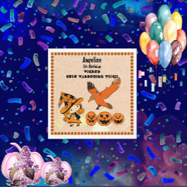 Wandering Witch Raven Halloween Pumpkins Verjaarda Servet