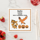 Wandering Witch Raven Halloween Pumpkins Verjaarda Servet (Insitu)