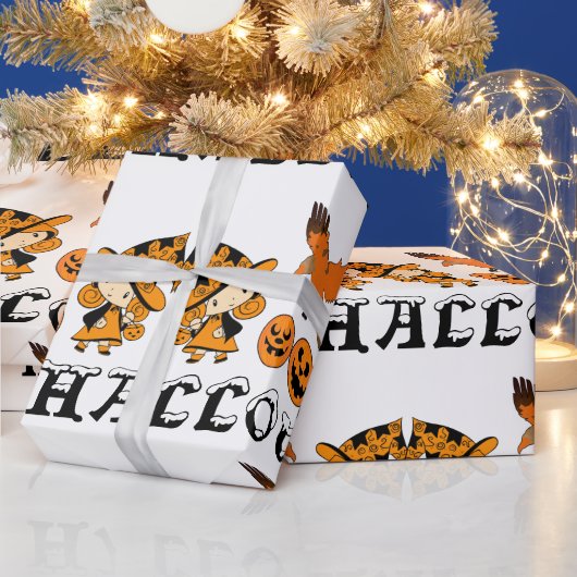 Wandering Witch Spooky Jack O Lantern Halloween Cadeaupapier (Feestdagen)