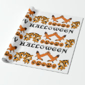 Wandering Witch Spooky Jack O Lantern Halloween Cadeaupapier (Uitgerold)