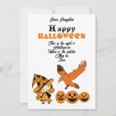 Wandering Witch Spooky Jack O Lantern Halloween Feestdagenkaart (Voorkant)