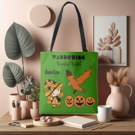 Wandering Wyed Witch Personalized Halloween Cute Tote Bag