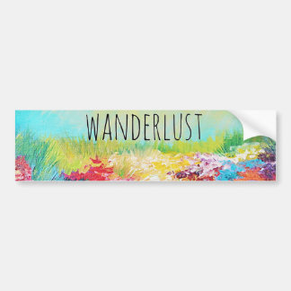 WANDERLUST Abstracte Natuur Art Typografie schilde Bumpersticker