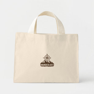 Wanderlust Adventure Canvas tas – Kompas & Berg