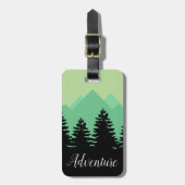 Wanderlust Adventure Mountains & Forest Silhouette Bagagelabel (Voorkant verticaal)