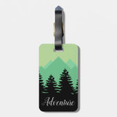 Wanderlust Adventure Mountains & Forest Silhouette Bagagelabel (Achterkant verticaal)