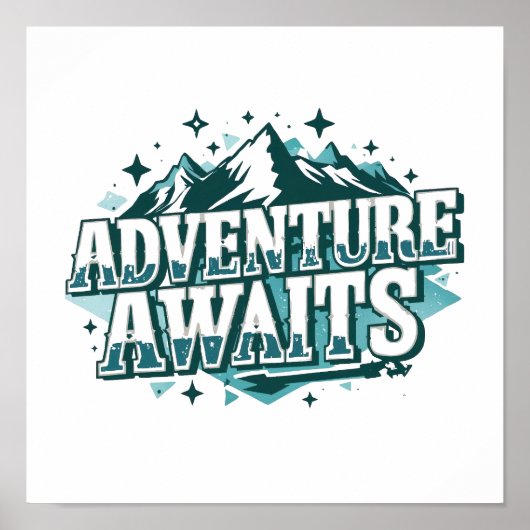 Wanderlust and Travel Quote with Pine Trees Poster (Voorkant)