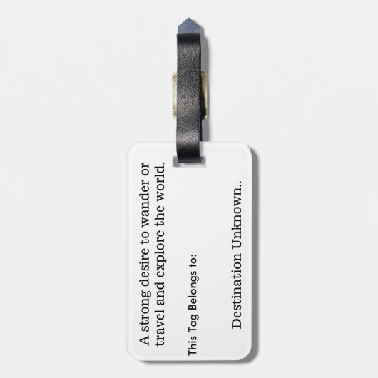 Wanderlust Bagagelabel (Achterkant verticaal)