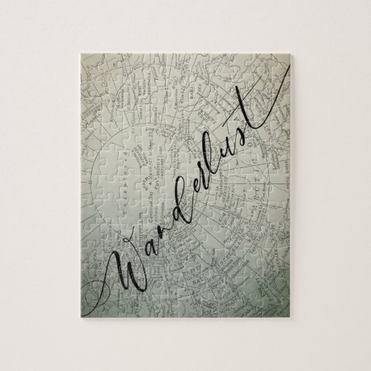 Wanderlust Blauwgroen Ombre Waterverf Adventure Ka Legpuzzel (Verticaal)