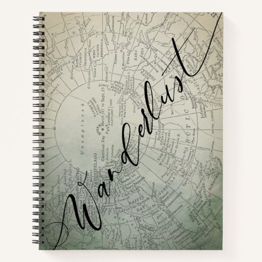 Wanderlust Blauwgroen Ombre Waterverf Adventure Ka Notitieboek (Voorkant)