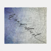 Wanderlust Blue Ombre Waterverf  Wereldkaart Fleece Deken (Voorkant (Horizontaal))