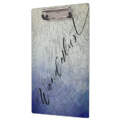 Wanderlust Blue Ombre Waterverf  Wereldkaart Klembord (Links)