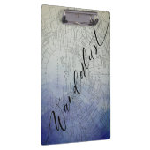 Wanderlust Blue Ombre Waterverf  Wereldkaart Klembord (Rechts)