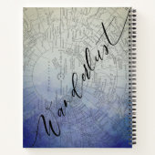 Wanderlust Blue Ombre Waterverf  Wereldkaart Notitieboek (Achterkant)