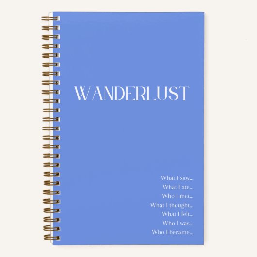 "Wanderlust" Blue Travel Journal Notitieboek (Voorkant)