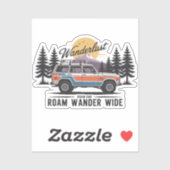 Wanderlust Camper - Zwerven en Zwerven Wandelend B Sticker (Vel)