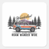 Wanderlust Camper - Zwerven en Zwerven Wandelend B Vierkante Sticker (Voorkant)