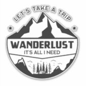 Wanderlust Camping Sticker (Voorkant)