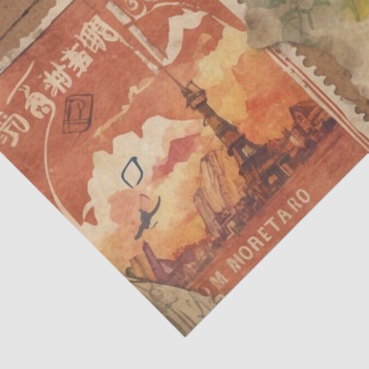 Wanderlust Chronicles:  reisstempels Tissuepapier (Detail)