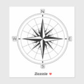 Wanderlust Chronicles: Retro Compass Roos Reizen Sticker (Vel)
