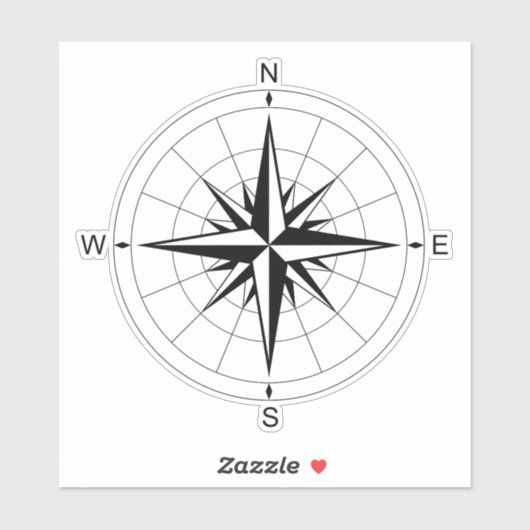 Wanderlust Chronicles: Retro Compass Roos Reizen Sticker (Vel)