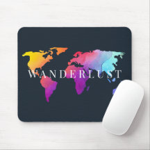 Wanderlust Colorful Wereldkaart muispad