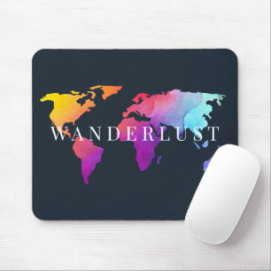 Wanderlust Colorful Wereldkaart muispad Muismat