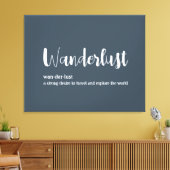 Wanderlust-definitie witte grijze blauwe kleur canvas afdruk (Insitu (Woonkamer))