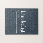 Wanderlust-definitie witte grijze blauwe kleur legpuzzel (Horizontaal)