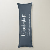 Wanderlust-definitie witte grijze blauwe kleur lichaamskussen (Achterkant (Verticaal))