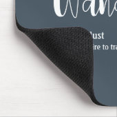 Wanderlust-definitie witte grijze blauwe kleur muismat (Hoek)