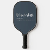 Wanderlust-definitie witte grijze blauwe kleur pickleball paddle (Achterkant)