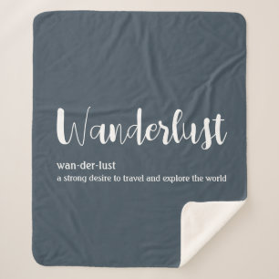 Wanderlust-definitie witte grijze blauwe kleur sherpa deken