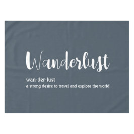 Wanderlust-definitie witte grijze blauwe kleur tafelkleed