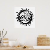 Wanderlust die Tropische ruimtes onderzoekt Poster (Keuken)