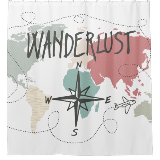 Wanderlust Douchegordijn (Voorkant)