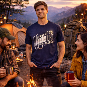 Wanderlust – Elegante Metallic Typografie Tri-Blend Shirt