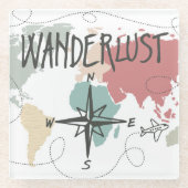 Wanderlust Glazen Onderzetter (Voorkant)