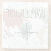 Wanderlust Glazen Onderzetter (Achterkant)