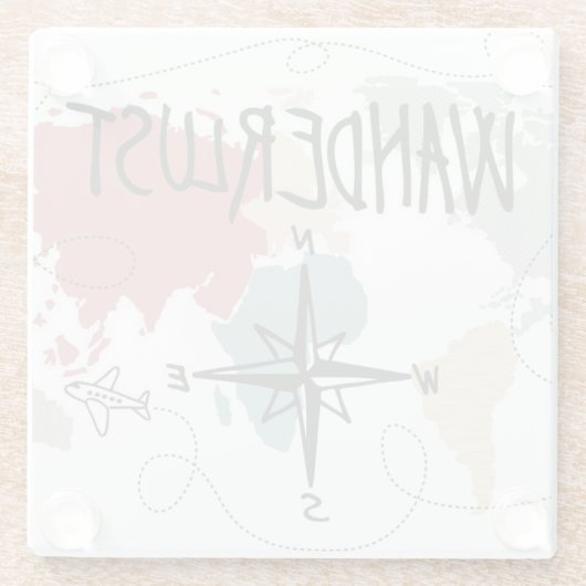 Wanderlust Glazen Onderzetter (Achterkant)