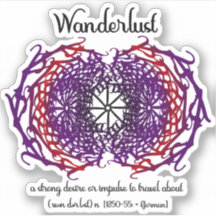 Wanderlust Graphic Text Art Mandala + Word Beteken