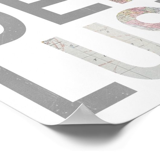 Wanderlust Gray Punch Out  Kaart Poster (Hoek)