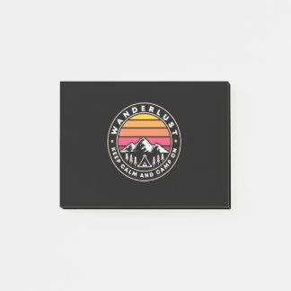 Wanderlust houdt kalm en kamp aan post-it® notes