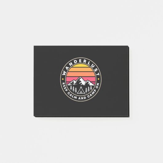 Wanderlust houdt kalm en kamp aan post-it® notes (Voorkant)