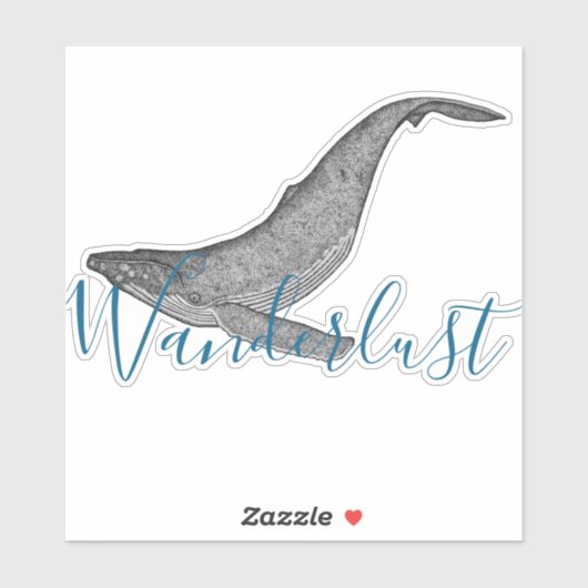 Wanderlust Humpback Whale Sticker (Vel)